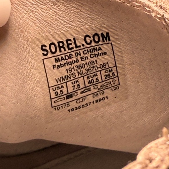 Sorel Peep Toe Booties Suede‎ Leather Block Heel Gray Ankle Boots Size 9.5 - Picture 4 of 6